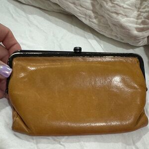 HOBO Tan Leather Wristlet Clutch